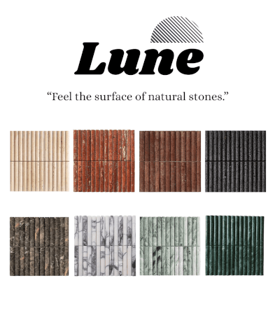 โมเสคหินธรรมชาติ TIMELESS TILES รุ่น LUNE 30.5X30 ซม. หินทราเวอร์ทีน สีเบจ โมเสกแท่งทรงโค้งครึ่งวงกลม_4